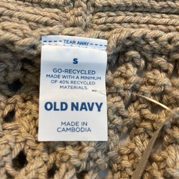 Old Navy Open-Stitch Cropped Cardigan Sweater Oatmeal Heather S - Picture 4 of 7